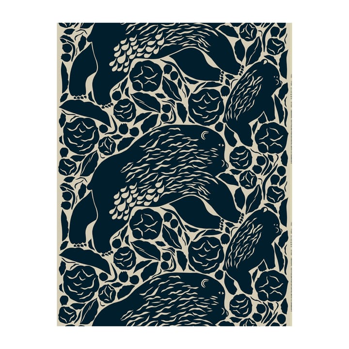 Karhuemo fabric cotton-linen, Dark blue Marimekko