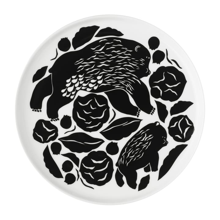 Karhuemo plate Ø20 cm, White-dark green Marimekko