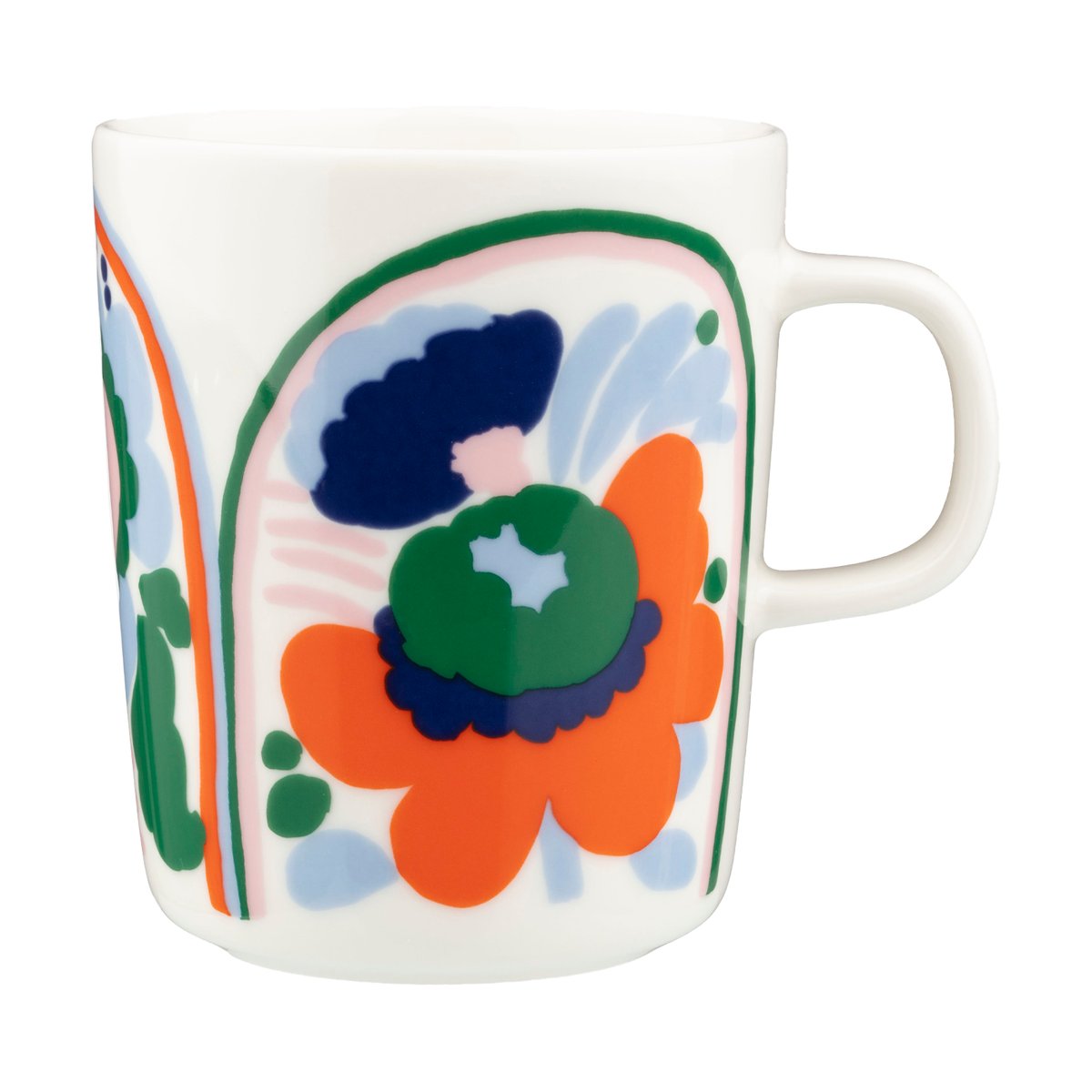 Marimekko Karuselli mug 25 cl White-light blue-orange