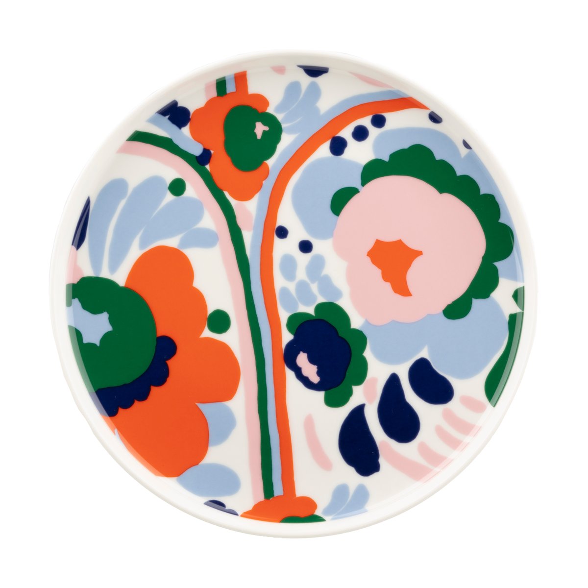 Marimekko Karuselli plate o20 cm White-d blue-orange-light pink