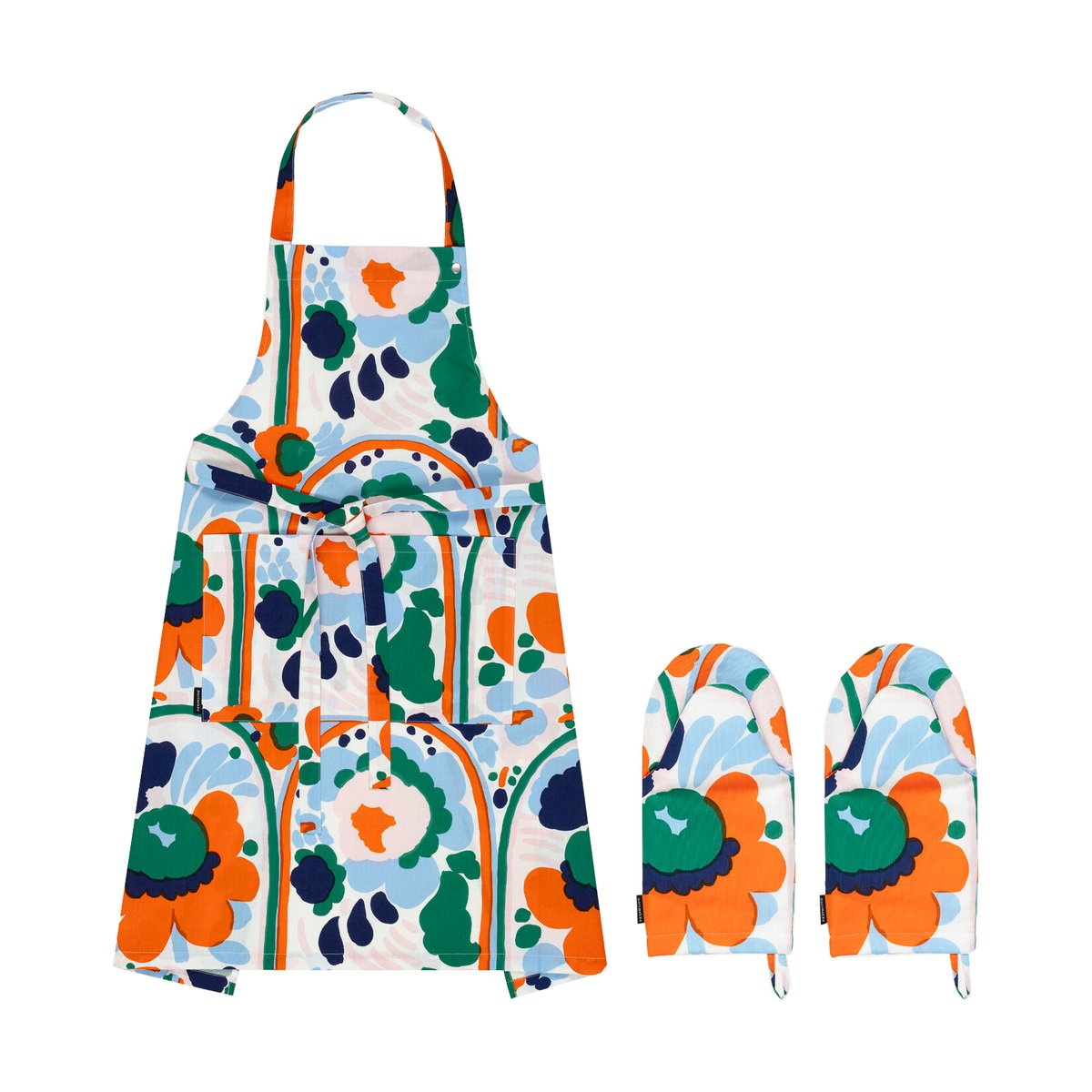 Marimekko Karuselli textile set 3 pieces White-orange-blue-emerald