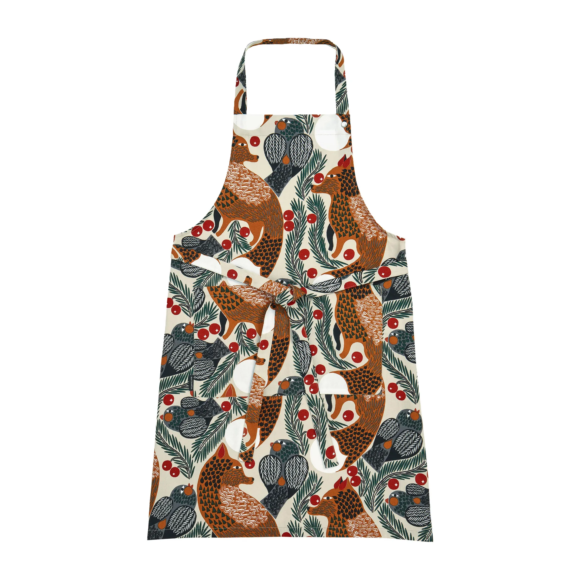Ketunmarja apron, Beige-brown Marimekko