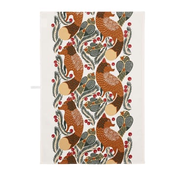 Ketunmarja kitchen towel 47x70 cm - White-brown-red-dark green - Marimekko
