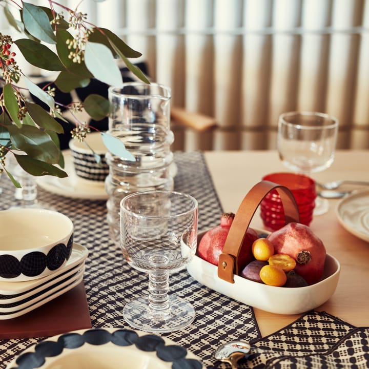 Koppa serving bowl with leather strap - white - Marimekko