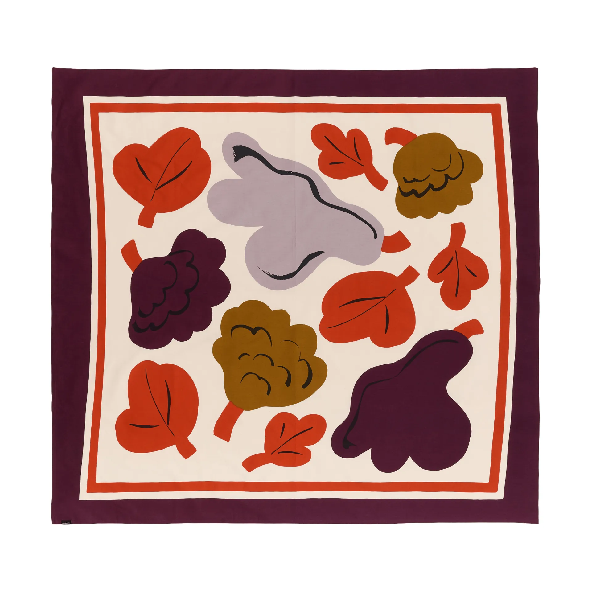 Kukasta Kukkaan duvet cover set, Hay-plum-bronze-terracotta, 140x140 cm Marimekko