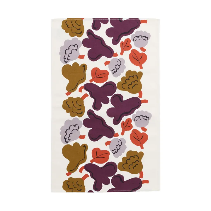 Kukasta Kukkaan kitchen towel - Hay-plum-bronze-terracotta, 43x70 cm - Marimekko