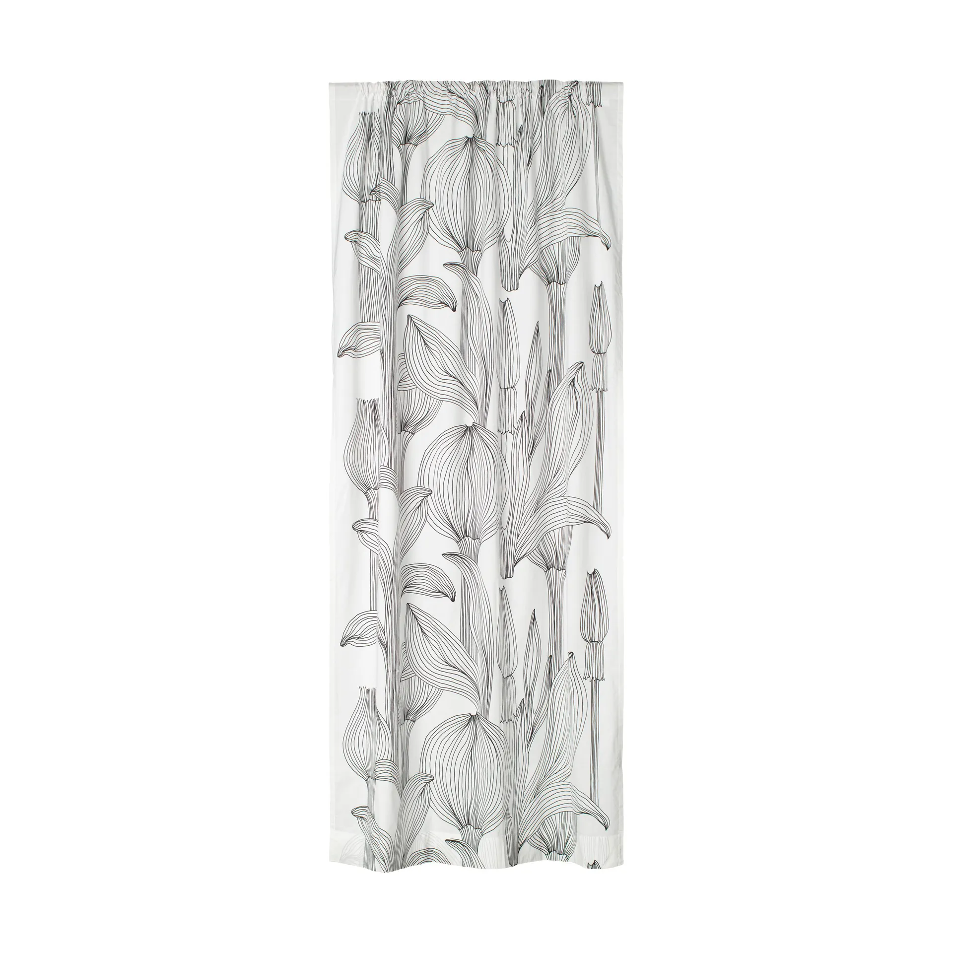 Kukat Puhkeavat curtain length 135x245 cm, White-black Marimekko