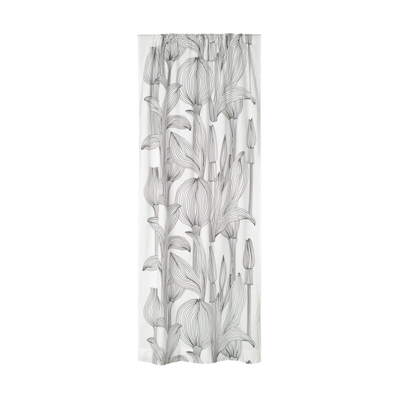 Marimekko Kukat Puhkeavat curtain length 135x245 cm White-black