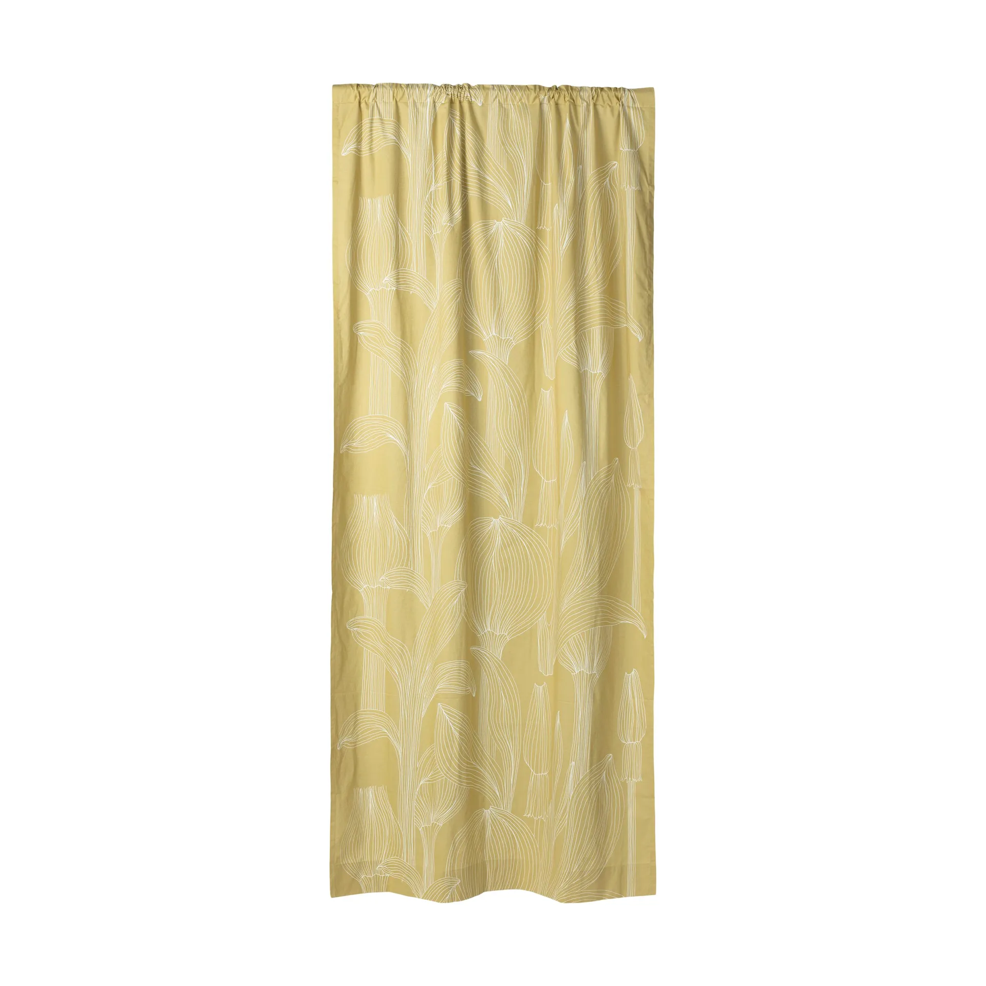 Kukat Puhkeavat curtain length 135x250 cm, Khaki-white Marimekko