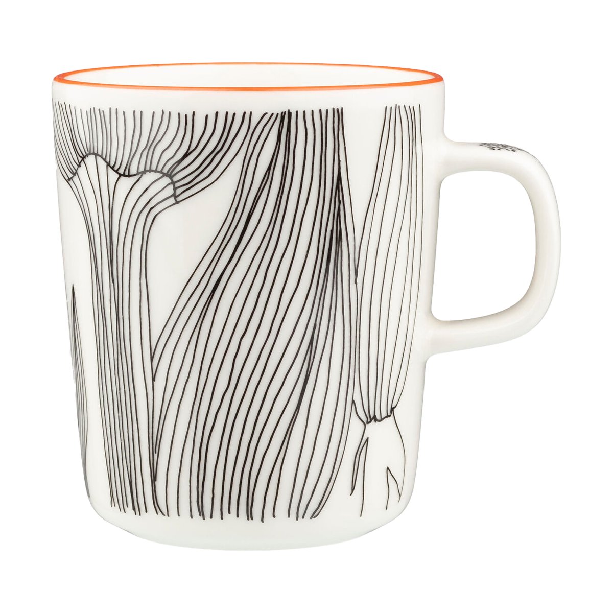 Marimekko Kukat Puhkeavat mug 25 cl White-black-orange
