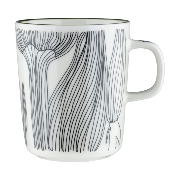 Kukat Puhkeavat mug 25 cl - White-forest green-black - Marimekko