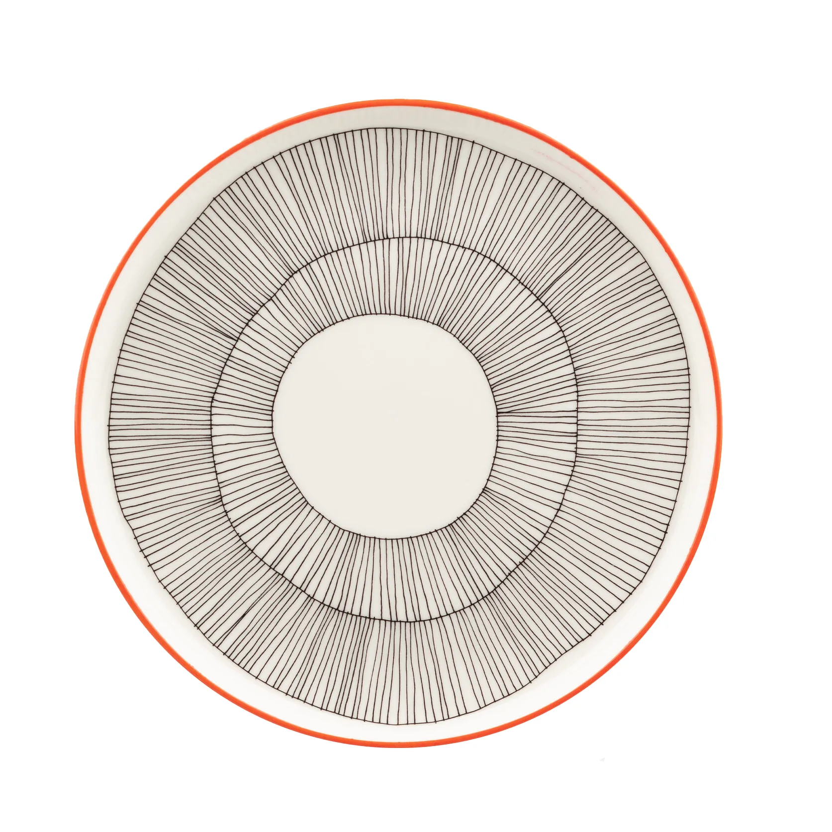 Kukat Puhkeavat plate Ø20 cm, White-black-orange Marimekko