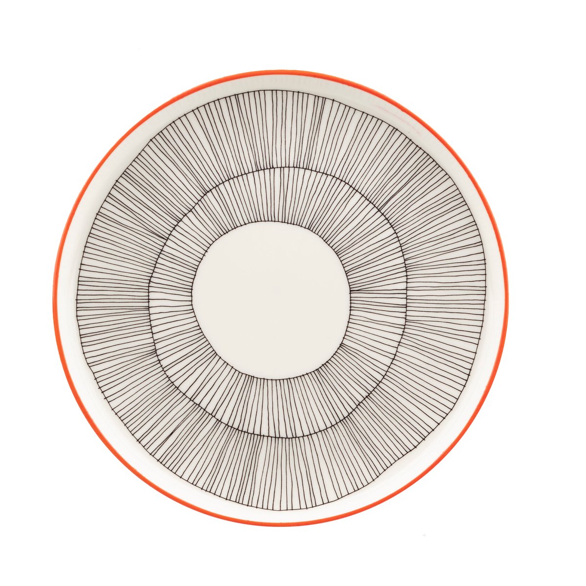 Marimekko Kukat Puhkeavat plate o20 cm White-black-orange