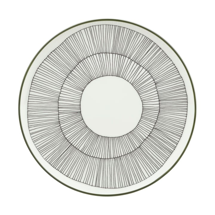 Kukat Puhkeavat plate Ø20 cm - White-forest green-black - Marimekko