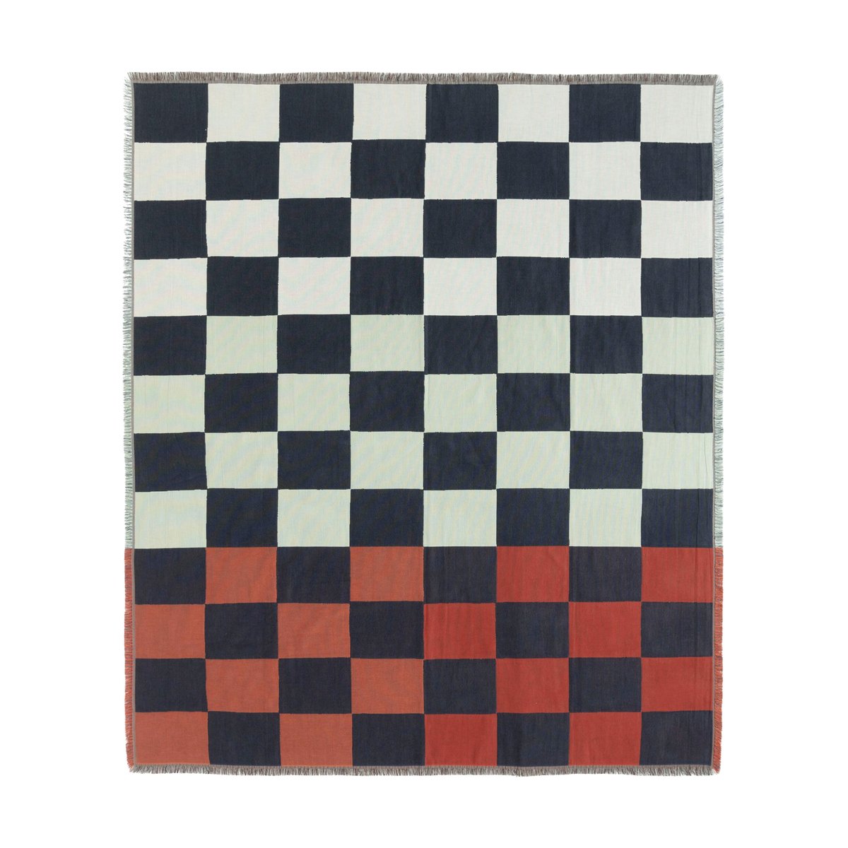 Marimekko Kukko ja Kana throw 130x170 cm Off white- dark blue-Orange red