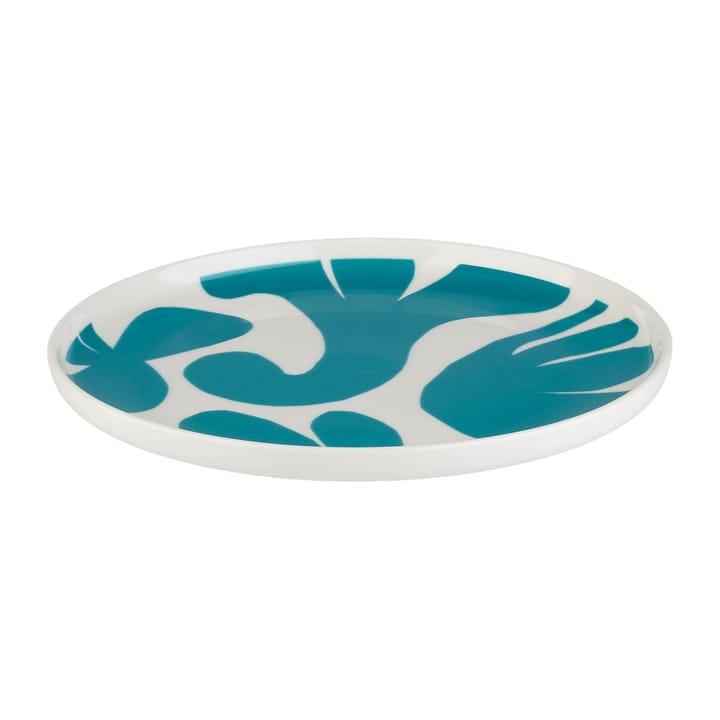 Leikko plate Ø20 cm - White-turquoise - Marimekko