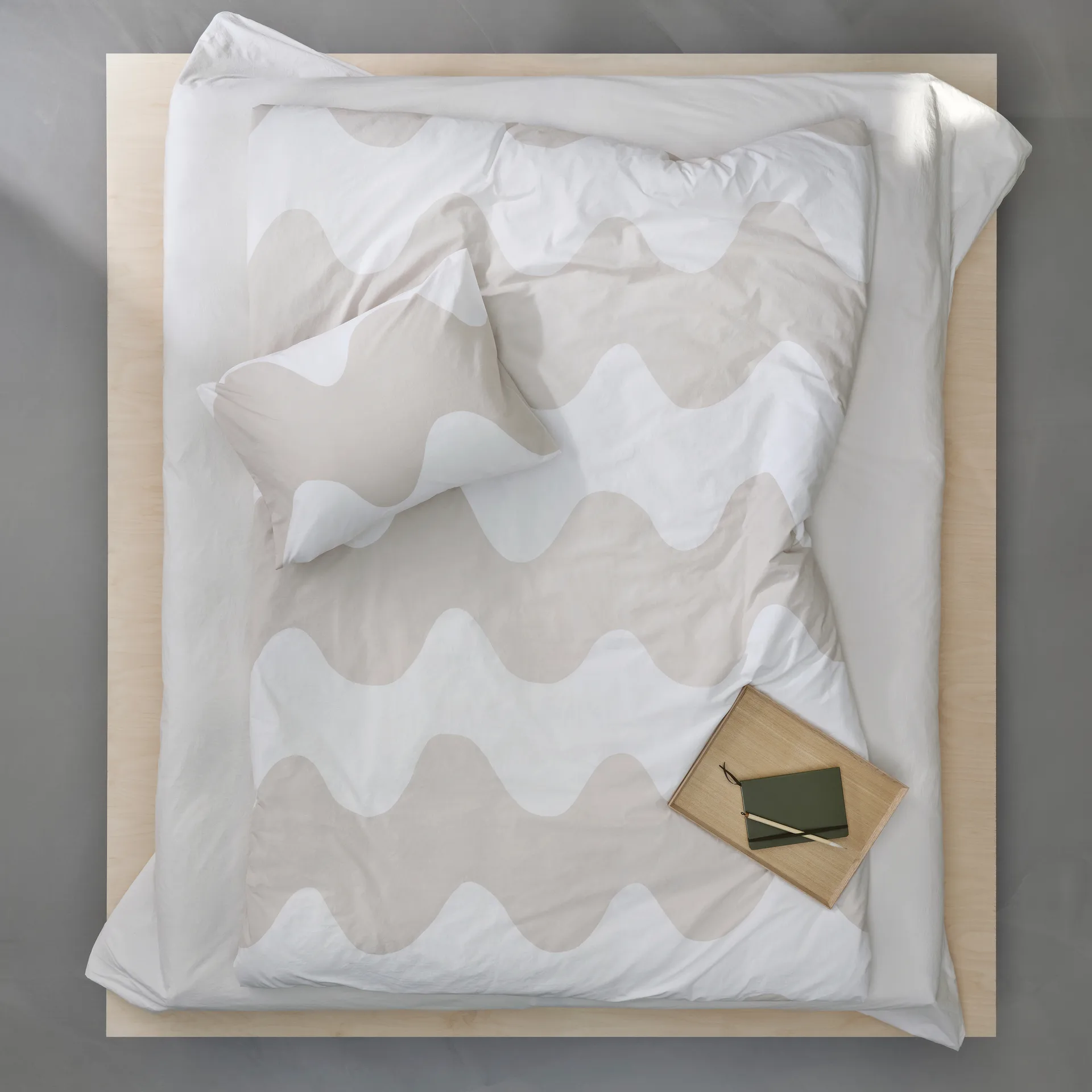 Lokki duvet cover 150x210 cm, beige-white Marimekko