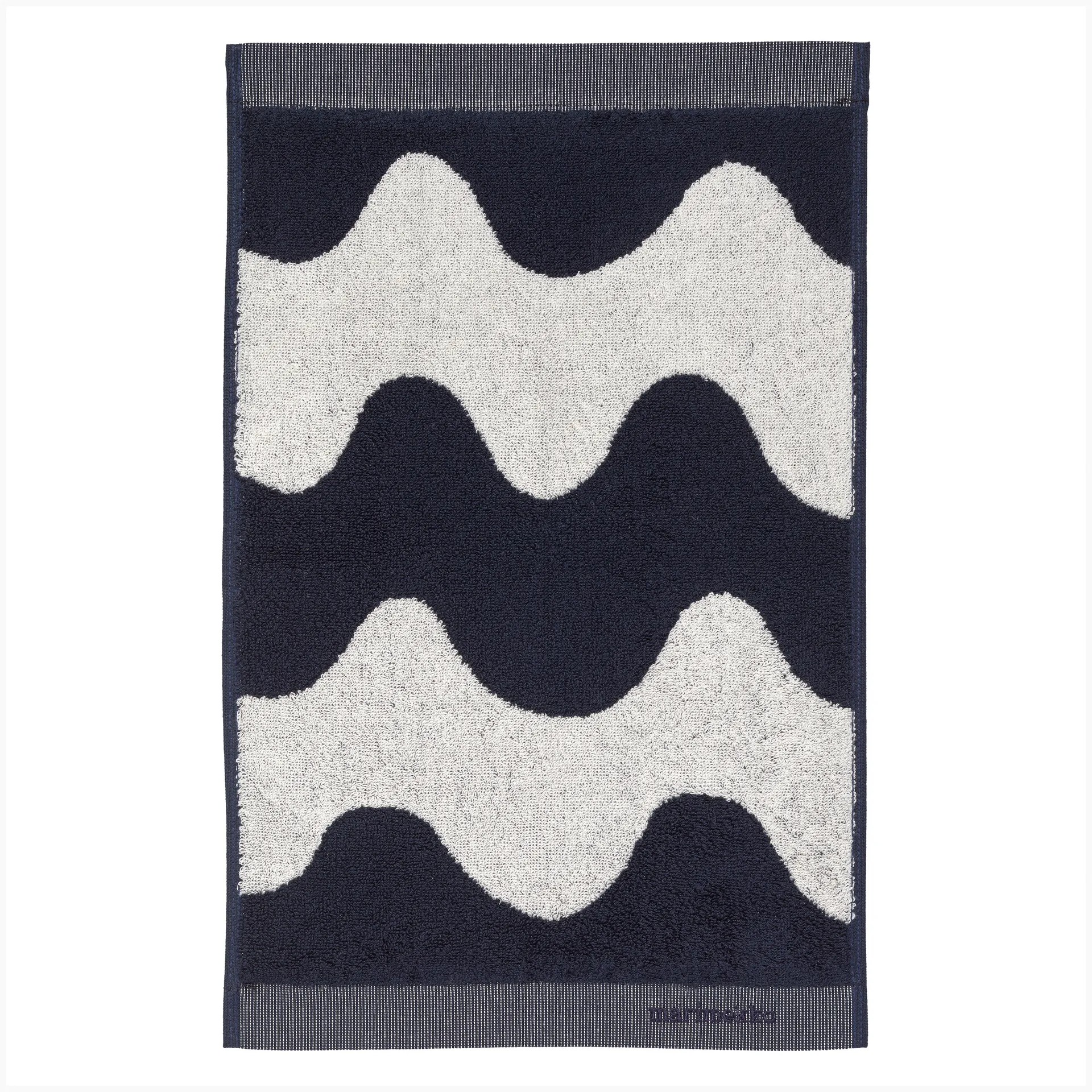 Lokki towel dark blue-white, 30x50 cm Marimekko