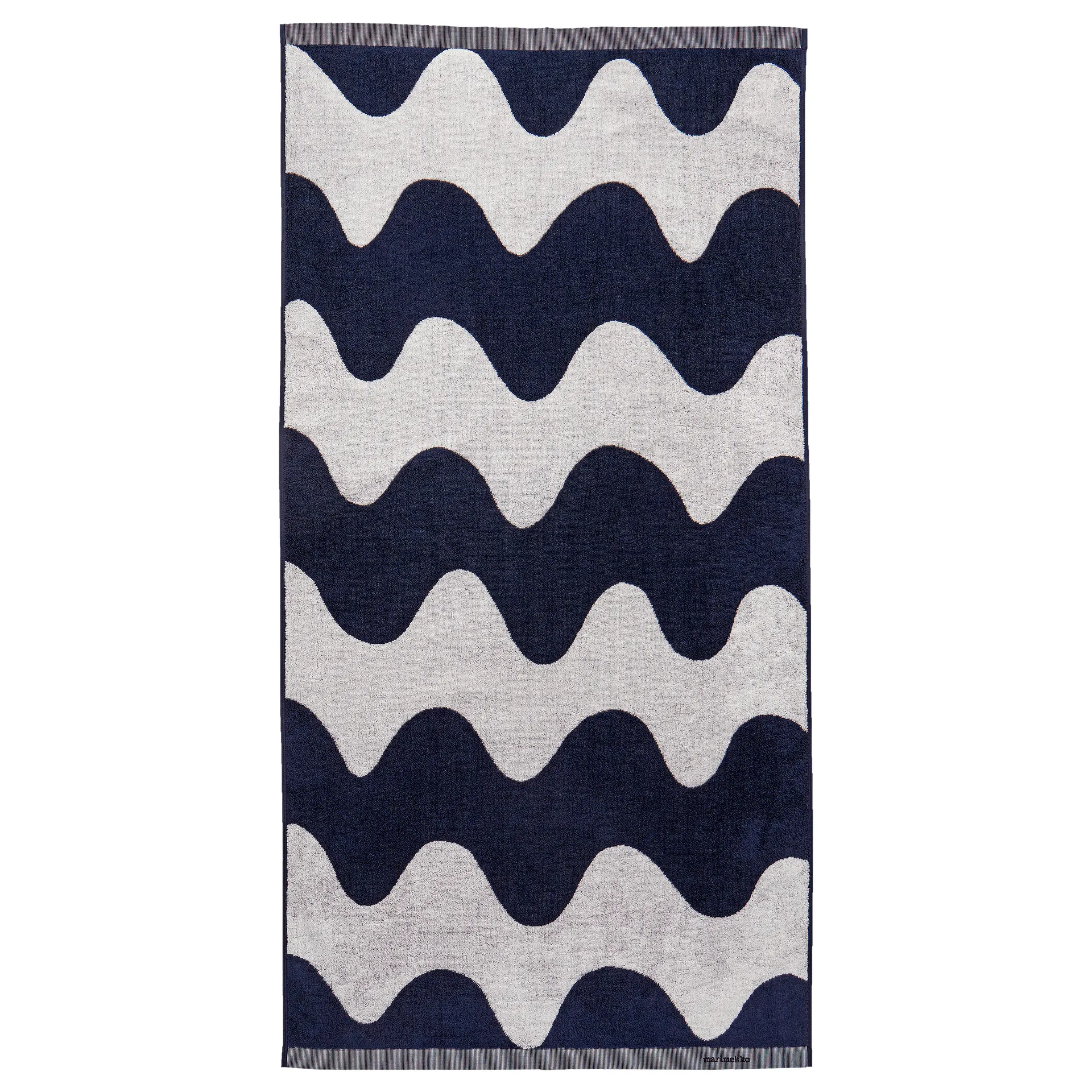 Lokki towel dark blue-white, 70x140 cm Marimekko