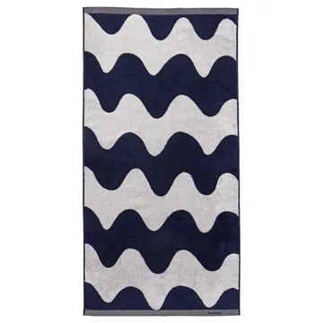 Lokki towel dark blue-white - 70x140 cm - Marimekko