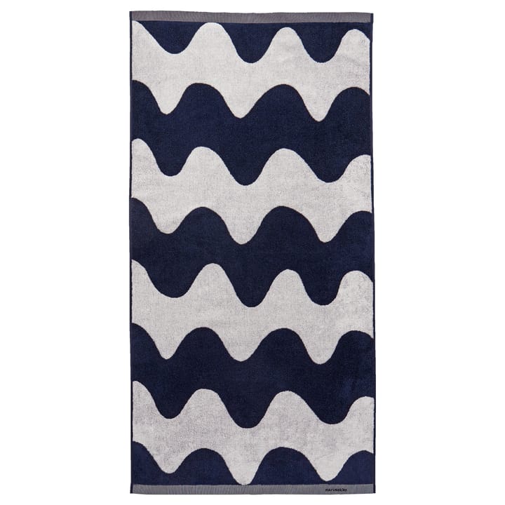Lokki towel dark blue-white - 70x140 cm - Marimekko