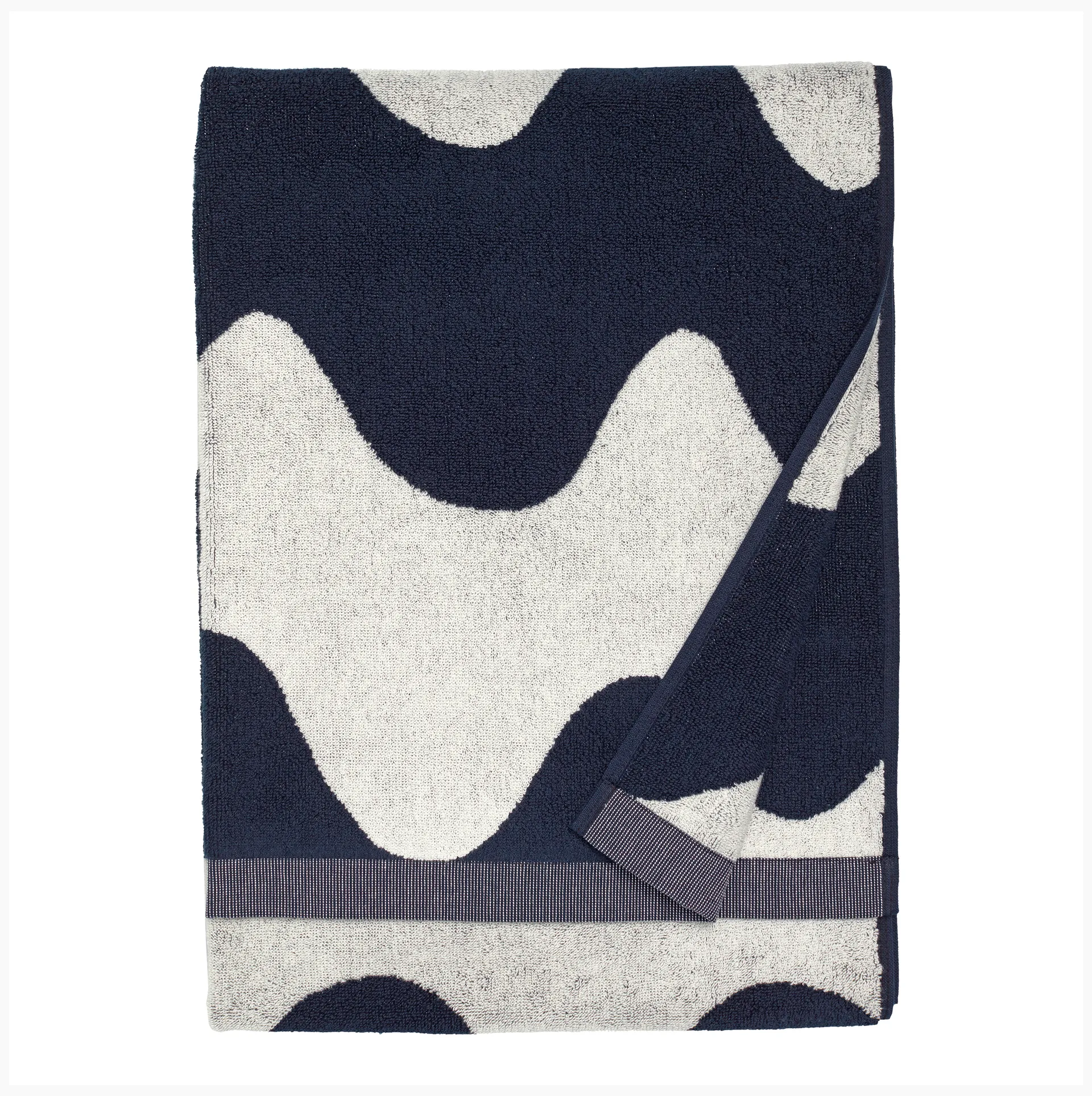 Lokki towel dark blue-white, 70x140 cm Marimekko