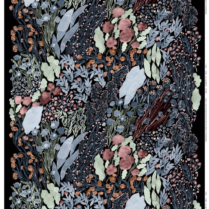 Louhi fabric - black-blue-red - Marimekko