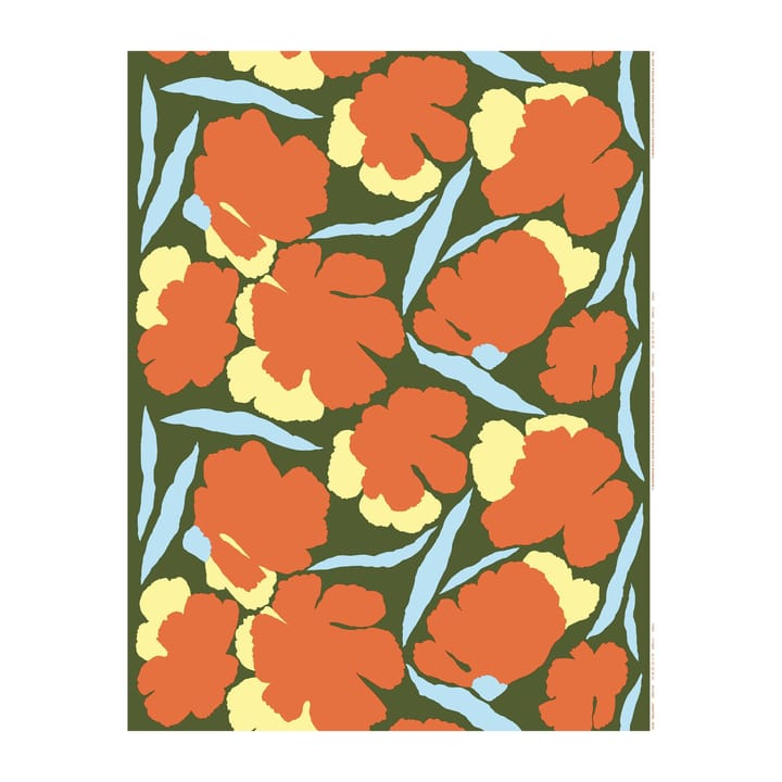 Malvikki fabric - Dark green-orange-yellow - Marimekko