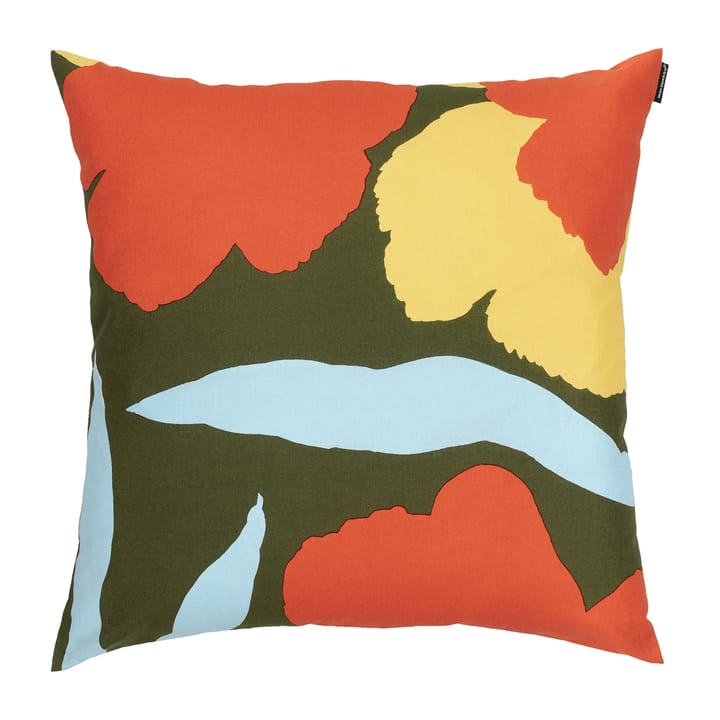 Malvikki pillowcase 45x45 cm - Dark green-orange-yellow - Marimekko