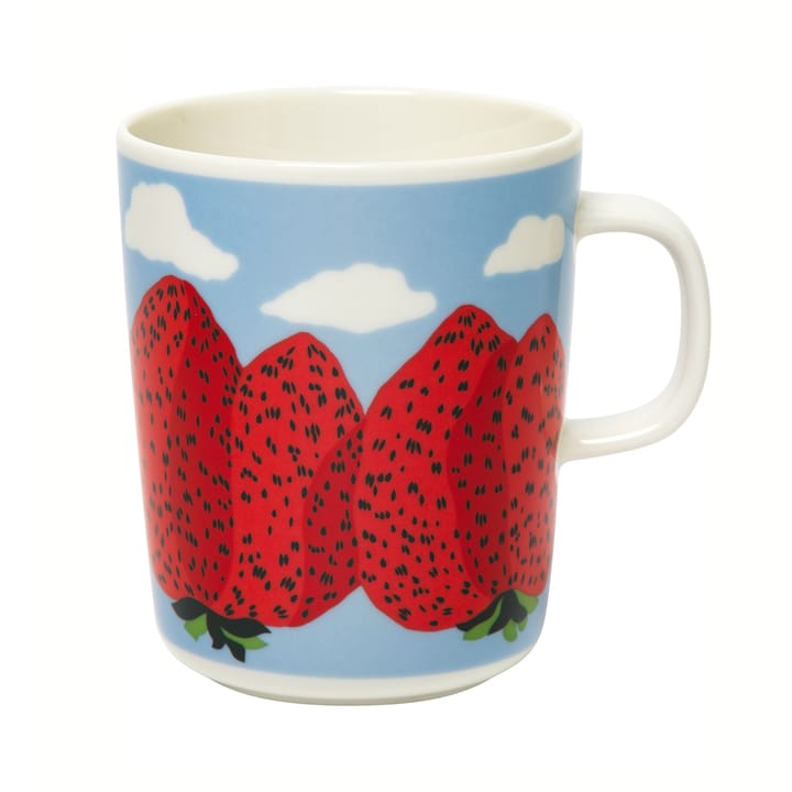 Mansikkavuoret mug 2.5 dl - light blue-red - Marimekko