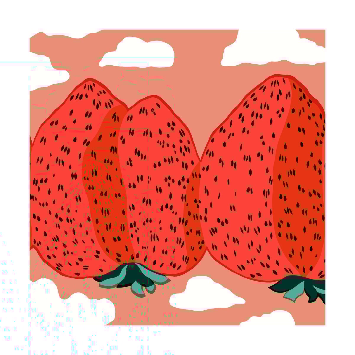 Marimekko Mansikkavuoret napkin 33x33 cm 20-pack Red