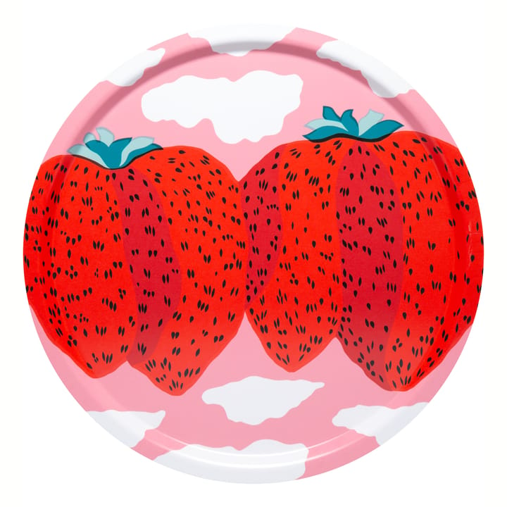Mansikkavuoret tray Ø46 cm - pink-red - Marimekko