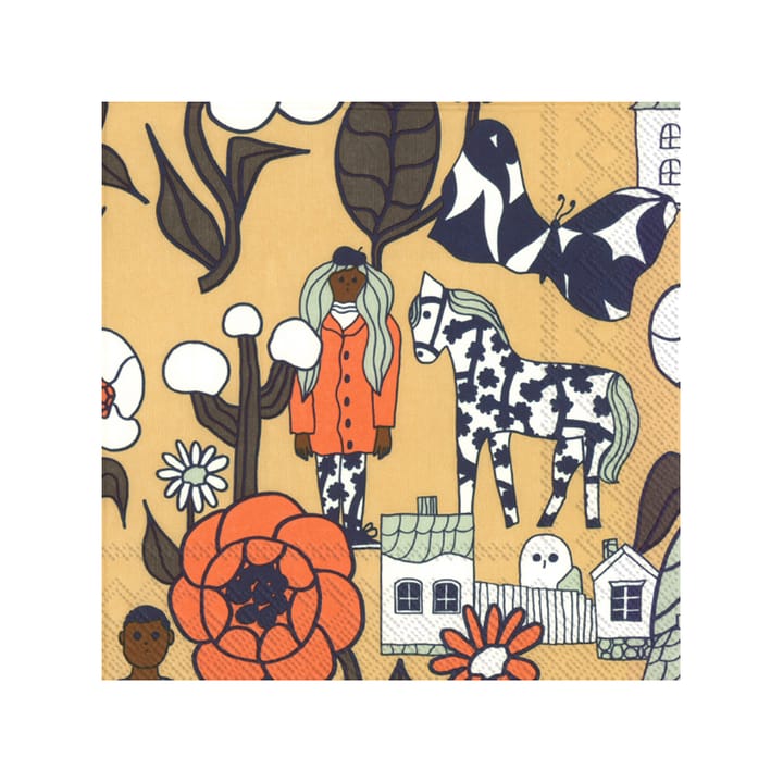 Marikylä napkin 20-pack - Cream - Marimekko