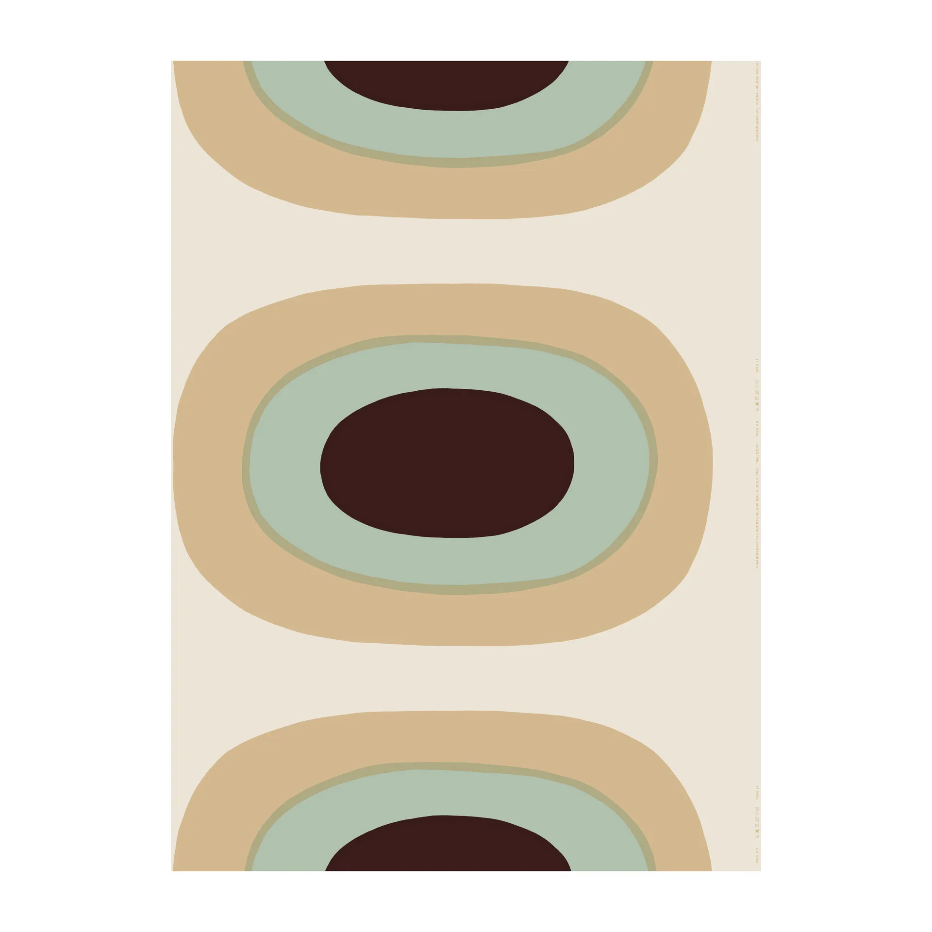 Melooni fabric cotton-linen, Beige-mint Marimekko