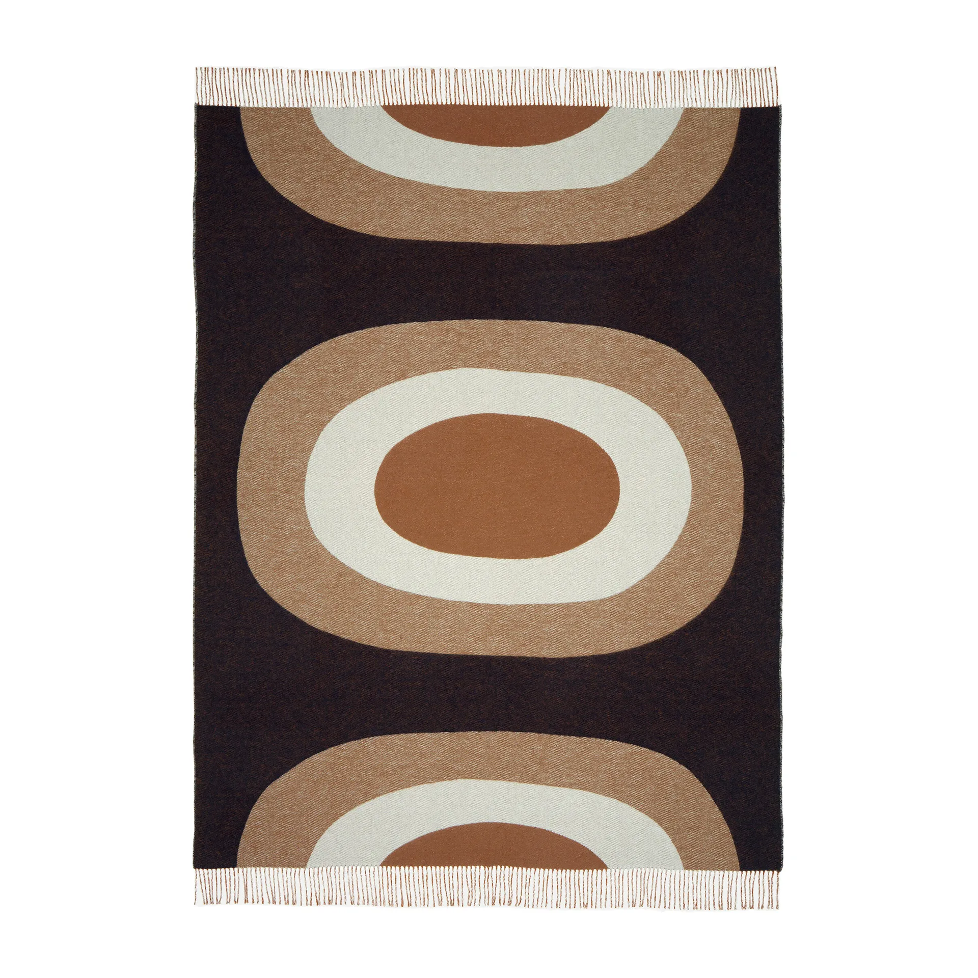 Melooni throw 130x170 cm, Brown-off white-dark blue Marimekko