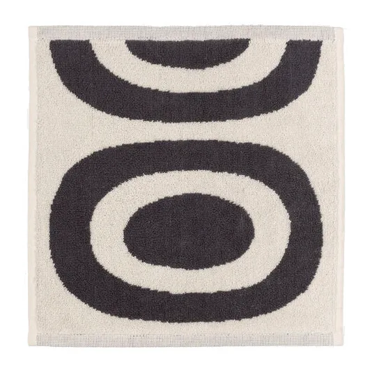 Melooni towel 30x30 cm, Charcoal-off white Marimekko