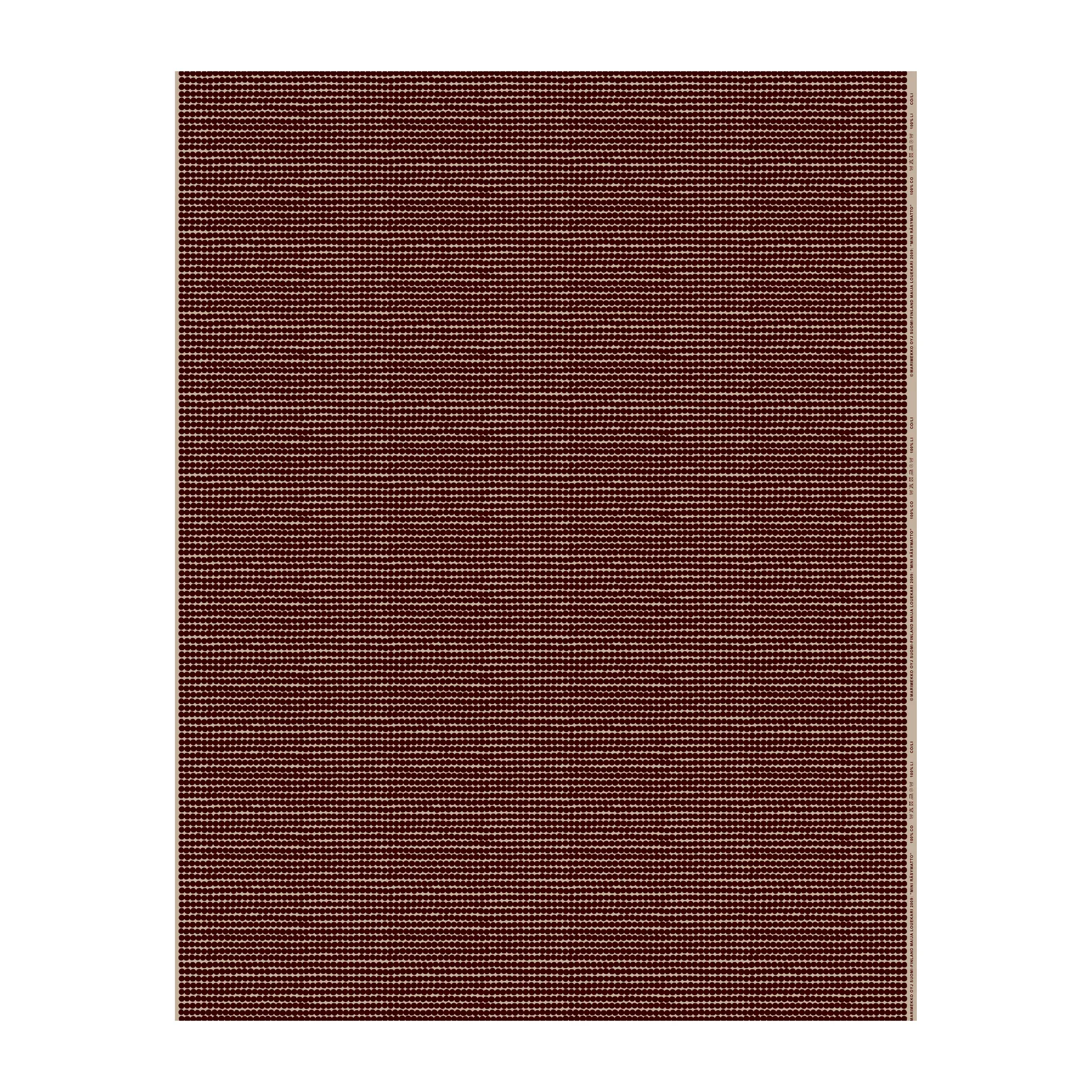 Mini Räsymatto fabric, Burgundy-white-beige Marimekko