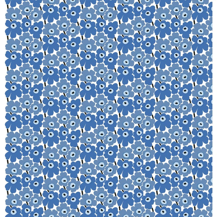 Mini-Unikko fabric - Blue-white - Marimekko