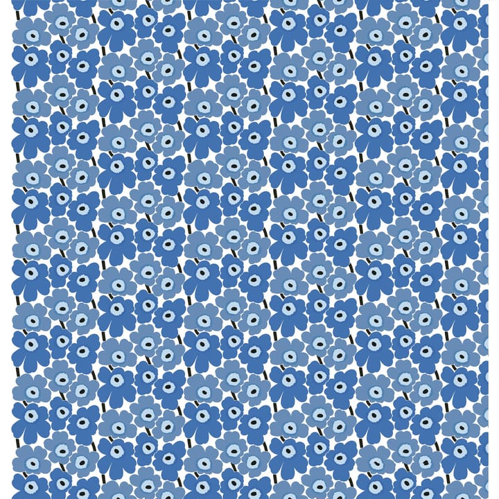 Mini Unikko fabric, Blue-white Marimekko