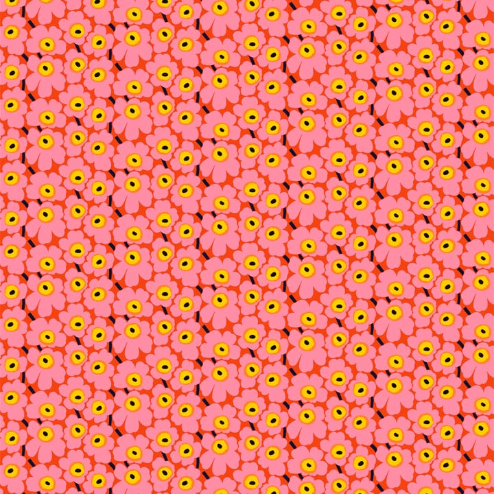 Mini-Unikko fabric - red-pink-yellow - Marimekko