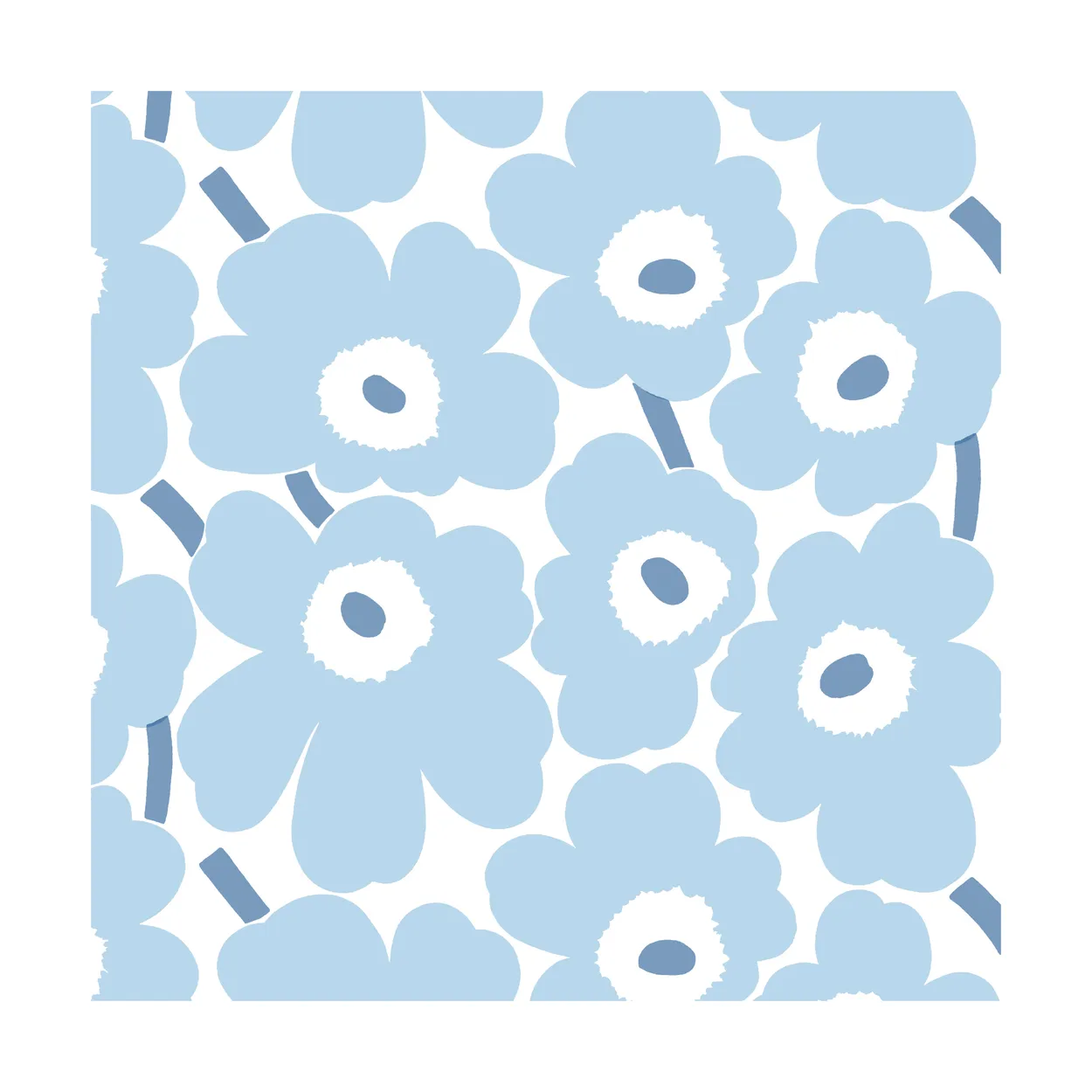 Marimekko Mini Unikko napkins 20-pack Light Blue-White