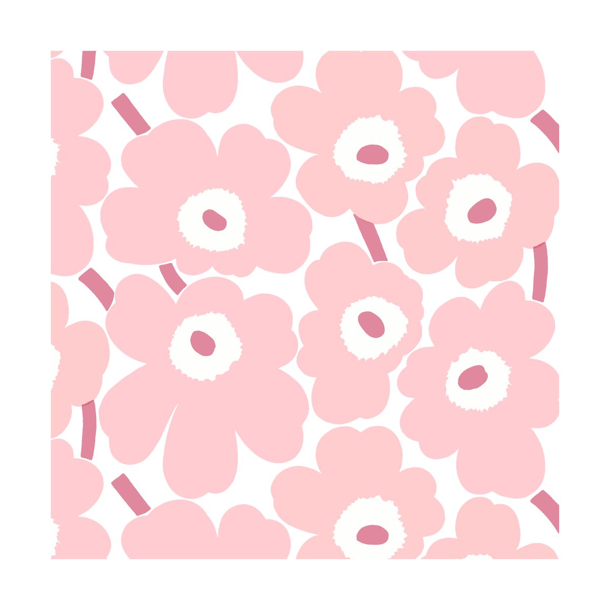 Marimekko Mini Unikko napkins 20-pack Light Pink | Scandinavian Design | Paper napkins | Pink