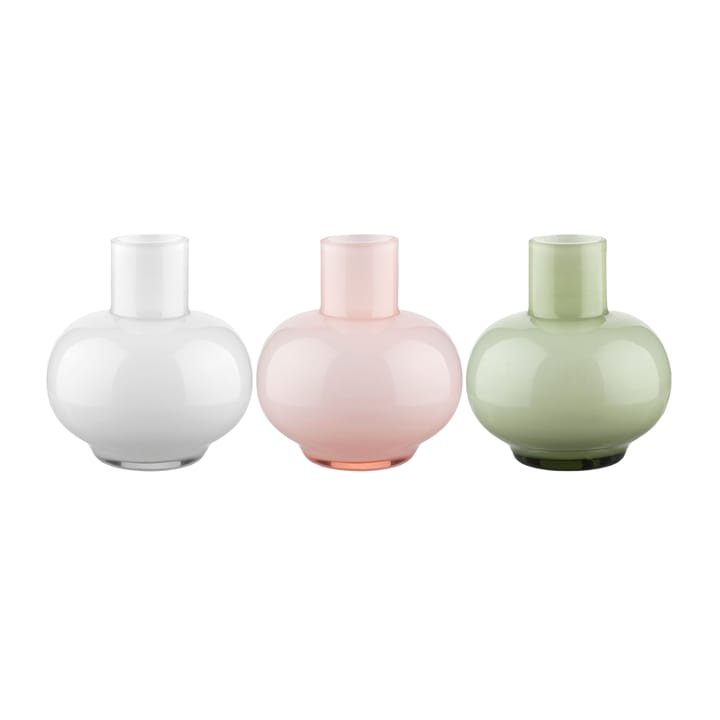Mini vase 3 pieces - Olive-white-pink - Marimekko