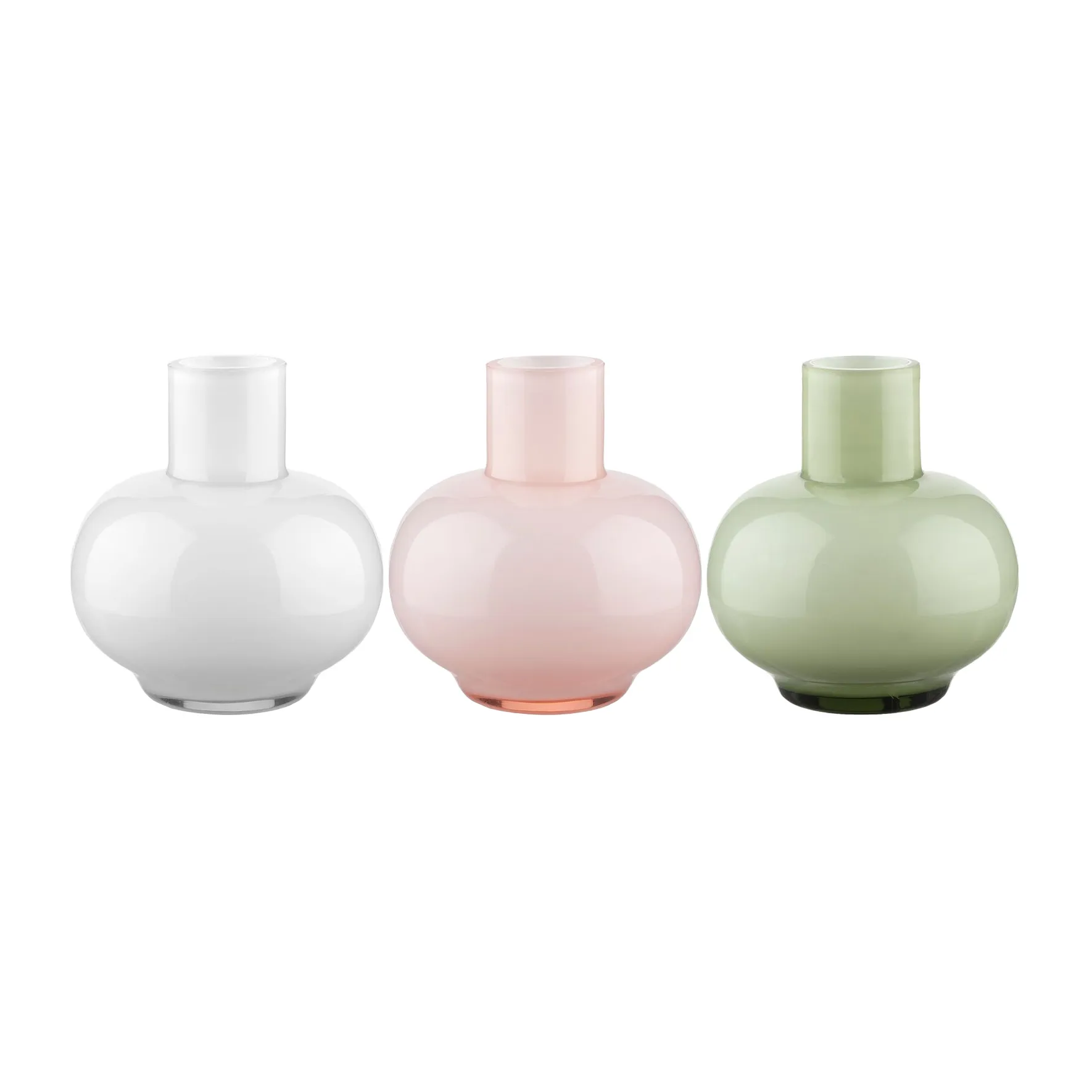 Mini vase 3 pieces, Olive-white-pink Marimekko