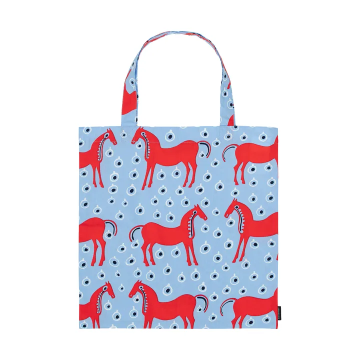 Musta Tamma bag 44x43 cm - Light blue-red-black - Marimekko