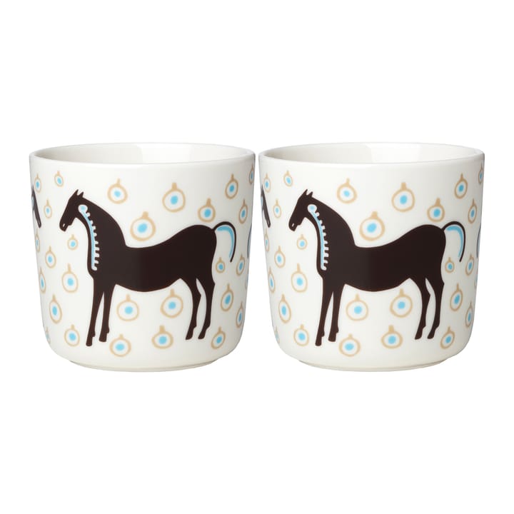 Musta Tamma coffee cup 20 cl 2-pack - White-brown-beige - Marimekko