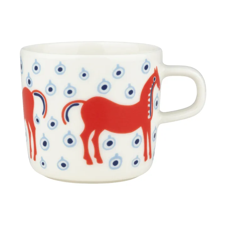 Musta Tamma cup 20 cl - Off white-orange red-light blue - Marimekko
