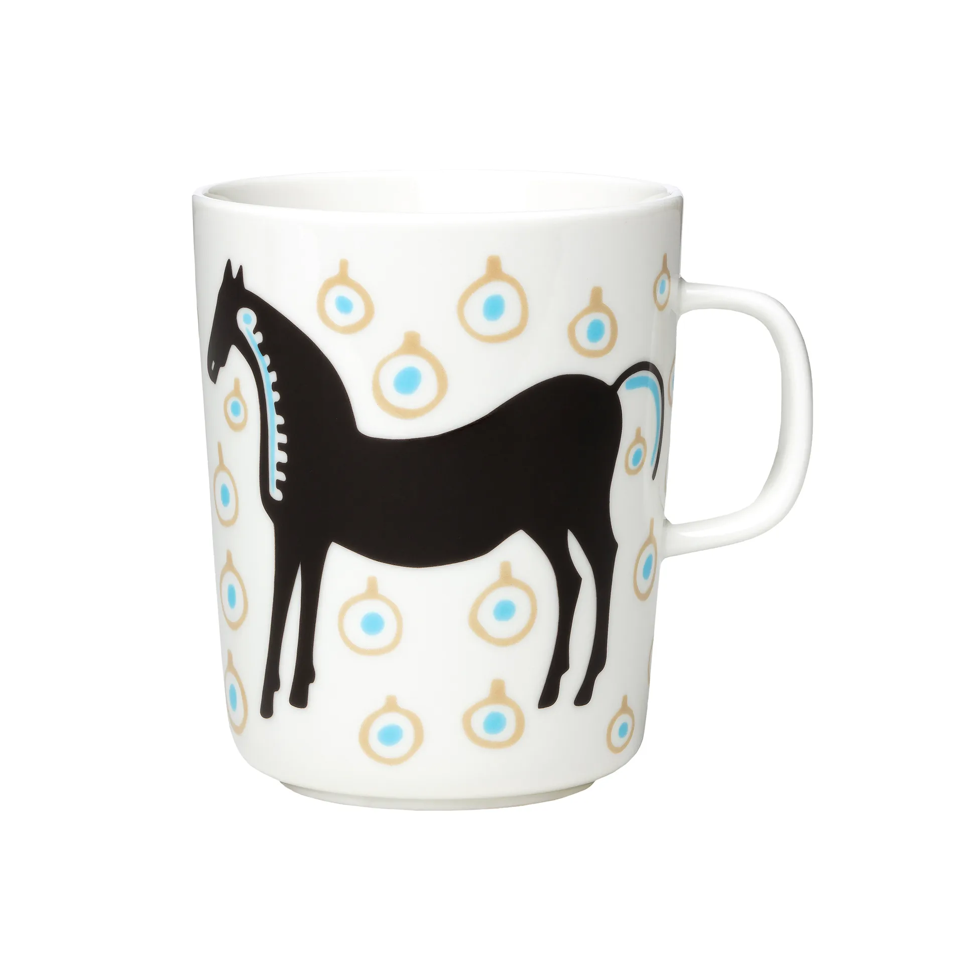 Musta Tamma mug 25 cl, White-brown-beige Marimekko