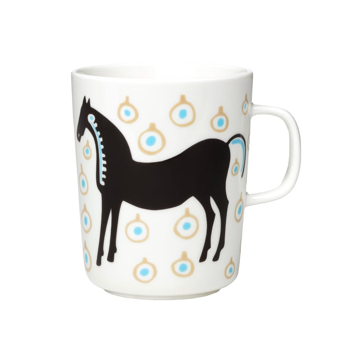 Musta Tamma mug 25 cl, White-brown-beige Marimekko