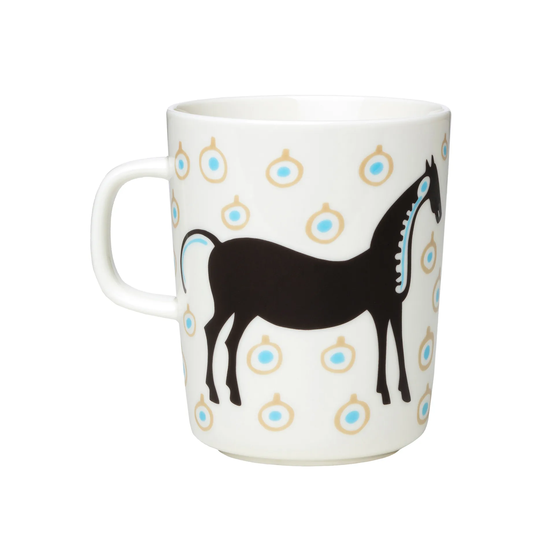 Musta Tamma mug 25 cl, White-brown-beige Marimekko